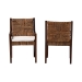 bali & pari Cordoba 2-Piece Handwoven Seagrass Armchairs - Solid Mango Wood Frame Dining Chair with Woven Seat and Backrest, Rustic Boho Style Kitchen or Dining Room Seating, Dark Brown - Cabra-Brn Wood/Nat Seagrass-Cushion-AC-KD Box