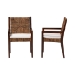 bali & pari Cordoba 2-Piece Handwoven Seagrass Armchairs - Solid Mango Wood Frame Dining Chair with Woven Seat and Backrest, Rustic Boho Style Kitchen or Dining Room Seating, Dark Brown - Cabra-Brn Wood/Nat Seagrass-Cushion-AC-KD Box