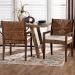 bali & pari Cordoba 2-Piece Handwoven Seagrass Armchairs - Solid Mango Wood Frame Dining Chair with Woven Seat and Backrest, Rustic Boho Style Kitchen or Dining Room Seating, Dark Brown - Cabra-Brn Wood/Nat Seagrass-Cushion-AC-KD Box