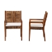 bali & pari Chabela 2-Piece Handwoven Seagrass Armchairs - Solid Mango Wood Frame Dining Chair with Woven Seat and Backrest, Rustic Boho Style Kitchen or Dining Room Seating, Medium Brown - Cabra-LtBrnWood/NatSeagrass-Cushion-AC-KD Box