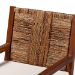 bali & pari Chabela 2-Piece Handwoven Seagrass Armchairs - Solid Mango Wood Frame Dining Chair with Woven Seat and Backrest, Rustic Boho Style Kitchen or Dining Room Seating, Medium Brown - Cabra-LtBrnWood/NatSeagrass-Cushion-AC-KD Box