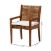 bali & pari Chabela 2-Piece Handwoven Seagrass Armchairs - Solid Mango Wood Frame Dining Chair with Woven Seat and Backrest, Rustic Boho Style Kitchen or Dining Room Seating, Medium Brown - Cabra-LtBrnWood/NatSeagrass-Cushion-AC-KD Box