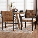 bali & pari Raniya 2-Piece Handwoven Seagrass Armchairs - Solid Mango Wood Frame Dining Chair with Woven Seat and Backrest, Rustic Boho Style Kitchen or Dining Room Seating, Black - Cabra-Blk Wood/Nat Seagrass-Cushion-AC-KD Box