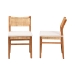 bali & pari Chatura Natural Rattan and Mahogany Wood 2-Piece Dining Side Chair Set - Handwoven Wicker Dining Chair with Angled Back, Coastal Boho Seating for Dining or Kitchen - Chao-Natural/Mahogany-Cushion-DC-KD-Box