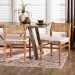 bali & pari Chatura Natural Rattan and Mahogany Wood 2-Piece Dining Side Chair Set - Handwoven Wicker Dining Chair with Angled Back, Coastal Boho Seating for Dining or Kitchen - Chao-Natural/Mahogany-Cushion-DC-KD-Box