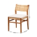 bali & pari Chatura Natural Rattan and Mahogany Wood 2-Piece Dining Side Chair Set - Handwoven Wicker Dining Chair with Angled Back, Coastal Boho Seating for Dining or Kitchen - Chao-Natural/Mahogany-Cushion-DC-KD-Box