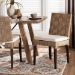 bali & pari Fatima Natural Rattan Dining Chair with Cushion - Handwoven Wicker Side Chair with Basketweave Back and Seat, Coastal Boho Seating for Dining Room or Kitchen - Flat Oval-Grey/Mahogany-Cushion-DC