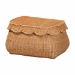 bali & pari Ayleen Natural Rattan Basket Set with Scalloped Lids - Handwoven Wicker Storage Boxes, Boho Coastal Home Decor, 3-Piece Set - Ayleen-3PC-Light Honey Rattan-Basket Set
