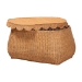 bali & pari Ayleen Natural Rattan Basket Set with Scalloped Lids - Handwoven Wicker Storage Boxes, Boho Coastal Home Decor, 3-Piece Set - Ayleen-3PC-Light Honey Rattan-Basket Set