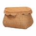 bali & pari Ayleen Natural Rattan Basket with Scalloped Lid - Handwoven Wicker Storage Box, Boho Coastal Home Decor, Small - Ayleen-Sm-Light Honey Rattan-Basket