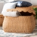 bali & pari Ayleen Natural Rattan Basket with Scalloped Lid - Handwoven Wicker Storage Box, Boho Coastal Home Decor, Medium - Ayleen-Md-Light Honey Rattan-Basket