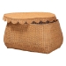 bali & pari Ayleen Natural Rattan Basket with Scalloped Lid - Handwoven Wicker Storage Box, Boho Coastal Home Decor, Large - Ayleen-Lg-Light Honey Rattan-Basket