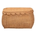 bali & pari Ayleen Natural Rattan Basket with Scalloped Lid - Handwoven Wicker Storage Box, Boho Coastal Home Decor, Large - Ayleen-Lg-Light Honey Rattan-Basket
