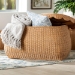 bali & pari Ayleen Natural Rattan Basket with Scalloped Lid - Handwoven Wicker Storage Box, Boho Coastal Home Decor, Large - Ayleen-Lg-Light Honey Rattan-Basket