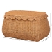 bali & pari Ayleen Natural Rattan Basket with Scalloped Lid - Handwoven Wicker Storage Box, Boho Coastal Home Decor, Large - Ayleen-Lg-Light Honey Rattan-Basket