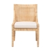 bali & pari Alexis Natural Rattan Dining Chair - Handcrafted Wingback Accent Chair with Woven Back and Removable Seat Cushion, Coastal Boho Seating for Kitchen or Dining Room - Alexis-Light Honey Rattan-Cushion-DC