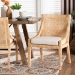 bali & pari Alexis Natural Rattan Dining Chair - Handcrafted Wingback Accent Chair with Woven Back and Removable Seat Cushion, Coastal Boho Seating for Kitchen or Dining Room - Alexis-Light Honey Rattan-Cushion-DC