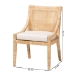 bali & pari Alexis Natural Rattan Dining Chair - Handcrafted Wingback Accent Chair with Woven Back and Removable Seat Cushion, Coastal Boho Seating for Kitchen or Dining Room - Alexis-Light Honey Rattan-Cushion-DC