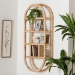 bali & pari Labonita Natural Rattan Wall Shelf  - 3-Tier Wall-Mounted Display Unit with Arching Frame for Entryway, Living Room, or Bathroom - WS177-Natural Rattan-Wall Shelf