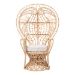 bali & pari Kimiko Natural Rattan Peacock Chair with Cushion - Handwoven Wicker Accent Chair with Fan Backrest, Boho Coastal Statement Seating for Living Room or Event - WS185-Natural Peacock Rattan-Cushion-Chair
