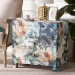 Baxton Studio Adeline End Table with Printed Nature Motif - 3-Drawer Storage Cabinet with Gold Knobs - JY25A011-Birds in Tree Printed Canvas-Wooden-ET