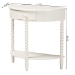 Baxton Studio Raynera Bobbin-Leg Demilune Console Table - Half-Moon Accent Table with 1 Drawer and Open Shelf, Cottage Farmhouse Entryway or Living Room Furniture - JY25A031-White Wooden-Console Table