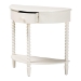 Baxton Studio Raynera Bobbin-Leg Demilune Console Table - Half-Moon Accent Table with 1 Drawer and Open Shelf, Cottage Farmhouse Entryway or Living Room Furniture - JY25A031-White Wooden-Console Table
