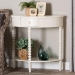 Baxton Studio Raynera Bobbin-Leg Demilune Console Table - Half-Moon Accent Table with 1 Drawer and Open Shelf, Cottage Farmhouse Entryway or Living Room Furniture - JY25A031-White Wooden-Console Table