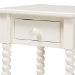 Baxton Studio Raynera End Table with Bobbin Legs - 1-Drawer Accent Table with Spindle Turned Legs and Open Shelf, Cottage Farmhouse Style Side Table for Living Room - JY25A033-White Wooden-ET
