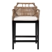 bali & pari Abiel Natural Rattan Counter Stool with Arms and Removable Cushion - Handwoven Wicker Stool with Mahogany Wood Frame, Coastal Boho Seating for Kitchen or Dining Area - Abiel-Grey/Black-Wooden/Rattan-Cushion-CS