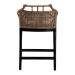 bali & pari Abiel Natural Rattan Counter Stool with Arms and Removable Cushion - Handwoven Wicker Stool with Mahogany Wood Frame, Coastal Boho Seating for Kitchen or Dining Area - Abiel-Grey/Black-Wooden/Rattan-Cushion-CS