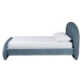 Baxton Studio Ekram Velvet Upholstered Platform Bed - Mid-Century Modern Bed Frame with Curved Headboard and Accent Footboard, Classic Luxe Bedroom Centerpiece, Queen - BBT61382-Light Blue 57-Queen