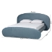 Baxton Studio Ekram Velvet Upholstered Platform Bed - Mid-Century Modern Bed Frame with Curved Headboard and Accent Footboard, Classic Luxe Bedroom Centerpiece, Queen - BBT61382-Light Blue 57-Queen