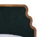 Baxton Studio Gerianne Velvet Upholstered Platform Bed - Classic European Bed Frame with Scalloped Headboard and Wood Trim, Modern Luxe Bedroom Furniture, Queen - BBT61381-Green 26/Walnut-Queen