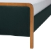 Baxton Studio Gerianne Velvet Upholstered Platform Bed - Classic European Bed Frame with Scalloped Headboard and Wood Trim, Modern Luxe Bedroom Furniture, Queen - BBT61381-Green 26/Walnut-Queen