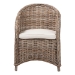 bali & pari Amanda Natural Rattan Armchair - Handwoven Wicker Barrel Chair with Removable Cushion, Coastal Boho Style Accent Seating - LCF-0001-Amanda-Kubu Grey Rattan Cushion-CC