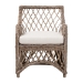 bali & pari Debra Natural Rattan Armchair - Handwoven Open-Weave Wicker Armchair with Curved Silhouette & Removable Cushion, Coastal Boho Style Seating - LCF-0002-Debra-Kubu Grey Rattan Cushion-CC