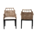 bali & pari Abiel Natural Rattan 2-Piece Dining Armchair Set with Cushion - Handwoven Wicker Chair with Mahogany Wood Frame, Coastal Boho Seating for Dining Room or Kitchen - Abiel-Grey/Black-Wooden/Rattan-DC
