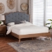 Baxton Studio Aithan Platform Bed - Mid-Century Modern Bed with Upholstered Headboard and Button Tufted Design, Queen - MG9773/9704-Queen