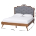 Baxton Studio Aithan Platform Bed - Mid-Century Modern Bed with Upholstered Headboard and Button Tufted Design, Queen - MG9773/9704-Queen