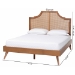 Baxton Studio Rodolfo Platform Bed - Mid-Century Modern Bed with Woven Rattan Headboard, Queen - MG9774/9704-Queen