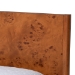 bali & pari Fuentes Real Burl Wood Bed Frame - Modern Low-Profile Platform Bed with Accent Footboard, Mid-Century Inspired Bedroom Furniture, Queen - SW8651-Light Cherry/Mappa Burl Veneer-Queen