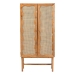 bali & pari Augusto Teak Wood Cabinet - 2-Door Storage Organizer with Woven Rattan, Modern Tropical Accent for Living Room or Bedroom - Augusto-Wood/Webbing-Cabinet-KD-Box