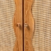 bali & pari Augusto Teak Wood Cabinet - 2-Door Storage Organizer with Woven Rattan, Modern Tropical Accent for Living Room or Bedroom - Augusto-Wood/Webbing-Cabinet-KD-Box
