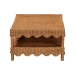 bali & pari Oteria Natural Rattan Coffee Table - Handwoven Wicker Cocktail Table with Scalloped Detailing and Open Shelf, Coastal Boho Living Room Accent - Palm Short-Light Honey Rattan-CT