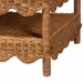 bali & pari Oteria Natural Rattan Coffee Table - Handwoven Wicker Cocktail Table with Scalloped Detailing and Open Shelf, Coastal Boho Living Room Accent - Palm Short-Light Honey Rattan-CT