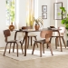 Baxton Studio Billie Wood 5-Piece Dining Set - Bentwood Frame Table with Matching Chairs, Mid-Century Style Set for Dining Room or Kitchen - Billie-Walnut-5PC Dining Set