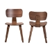 Baxton Studio Billie Wood 2-Piece Dining Chair Set - Bentwood Frame Seating with Contoured Seat and Backrest, Mid-Century Style Side Chair for Dining Room or Kitchen - Billie-Walnut-DC