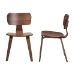 Baxton Studio Billie Wood 2-Piece Dining Chair Set - Bentwood Frame Seating with Contoured Seat and Backrest, Mid-Century Style Side Chair for Dining Room or Kitchen - Billie-Walnut-DC