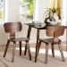 Baxton Studio Billie Wood 2-Piece Dining Chair Set - Bentwood Frame Seating with Contoured Seat and Backrest, Mid-Century Style Side Chair for Dining Room or Kitchen - Billie-Walnut-DC